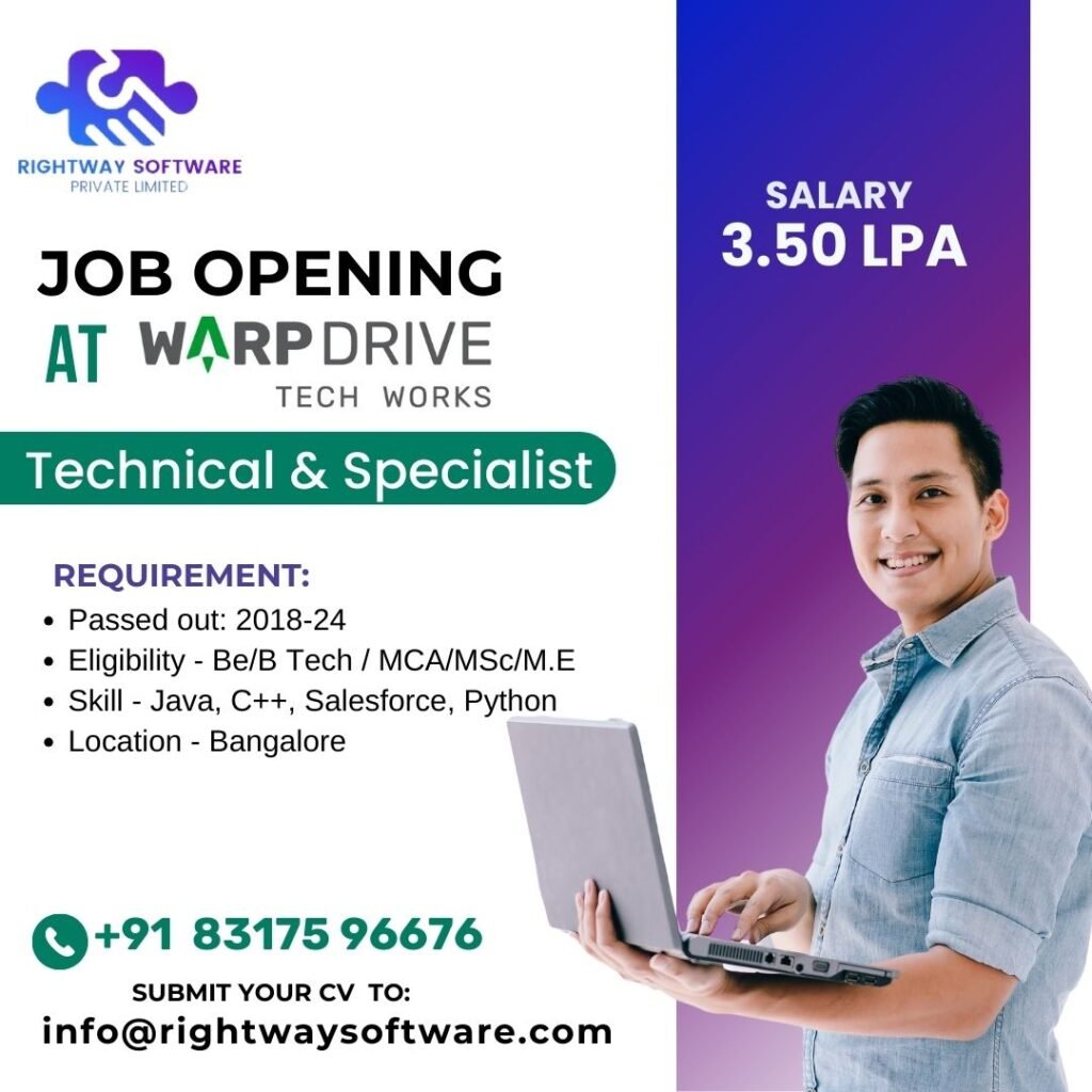 Technical & Specialist job opening in Warp drive
