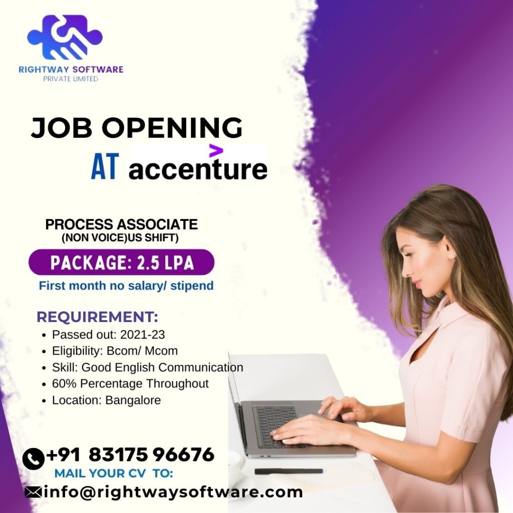 Process associate (Non voice)US Shift) job opening at Accenture