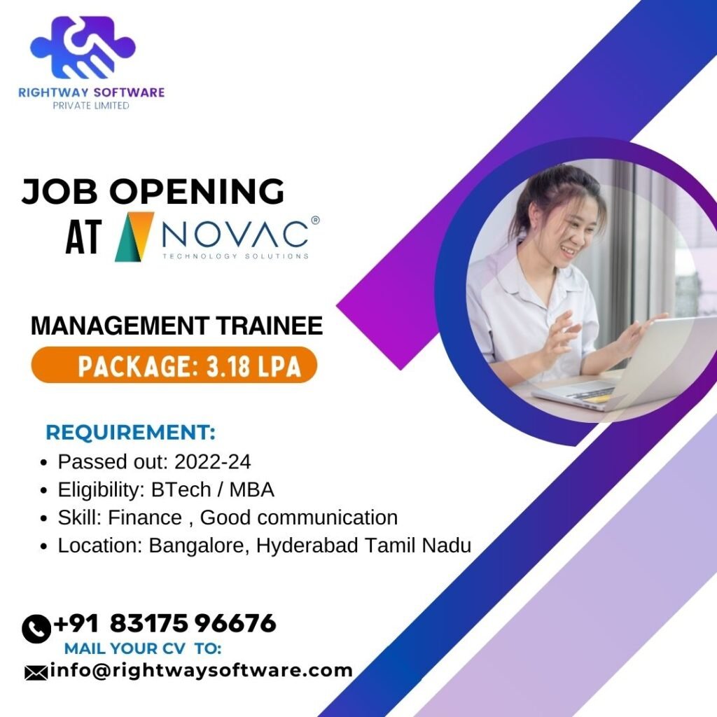 Management Trainee job opening at NOVAC