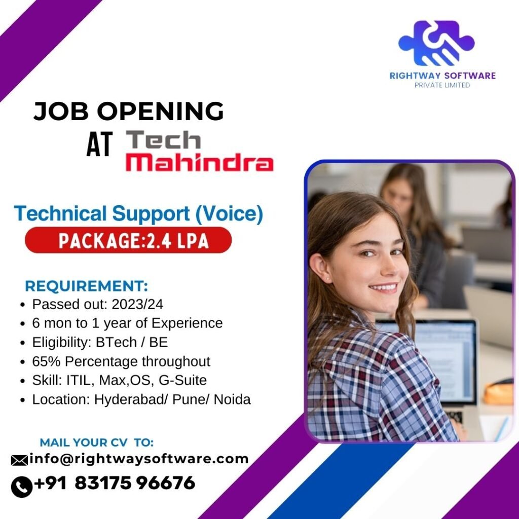 Technical Support (Voice) job Opening at Tech Mahindra