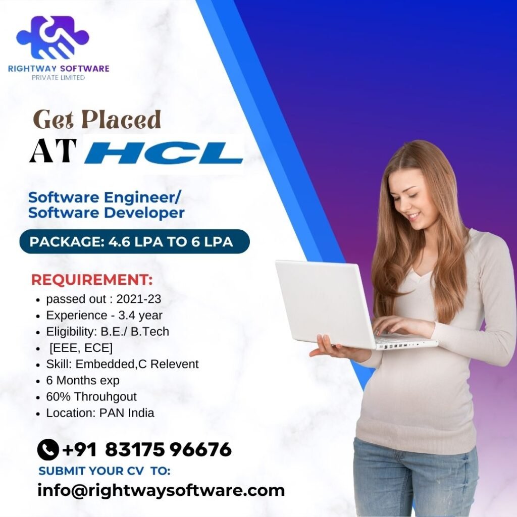 Job Opening At HCL for Woman